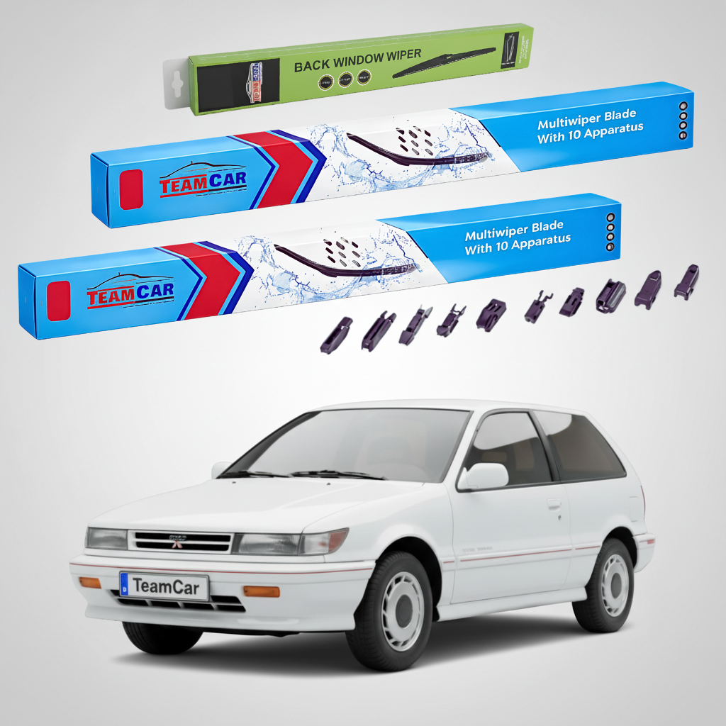 Ștergătoare TeamCar® pentru Mitsubishi Colt III/IV (C5_A, CA_A) 1988–1996 – Set Față și Spate Flat Premium