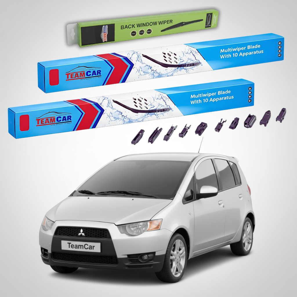 Ștergătoare TeamCar® pentru Mitsubishi Colt VII (Z3, Z2) 2008–2012 – Set Față și Spate Flat Premium