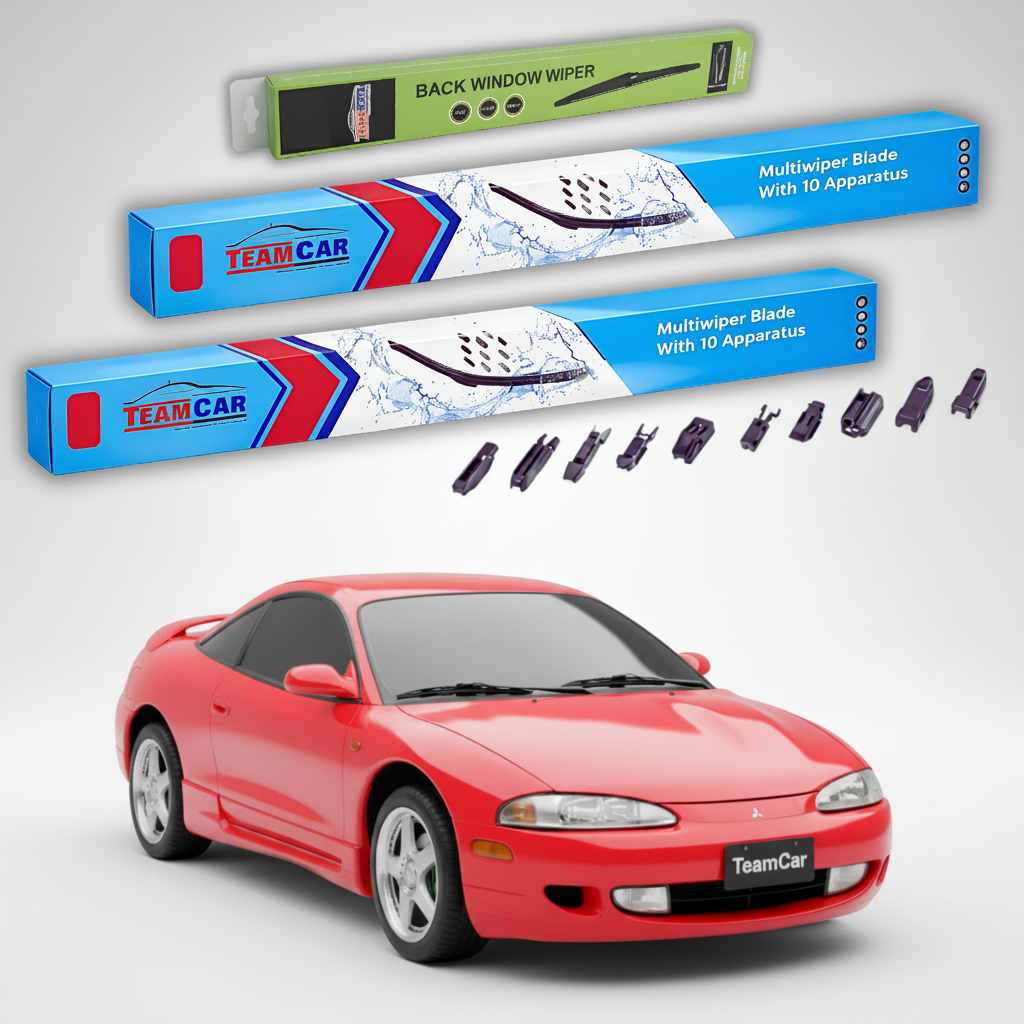 Ștergătoare TeamCar® pentru Mitsubishi Eclipse II (D31A, D32A) 1995–1999 – Set Față și Spate Flat Premium