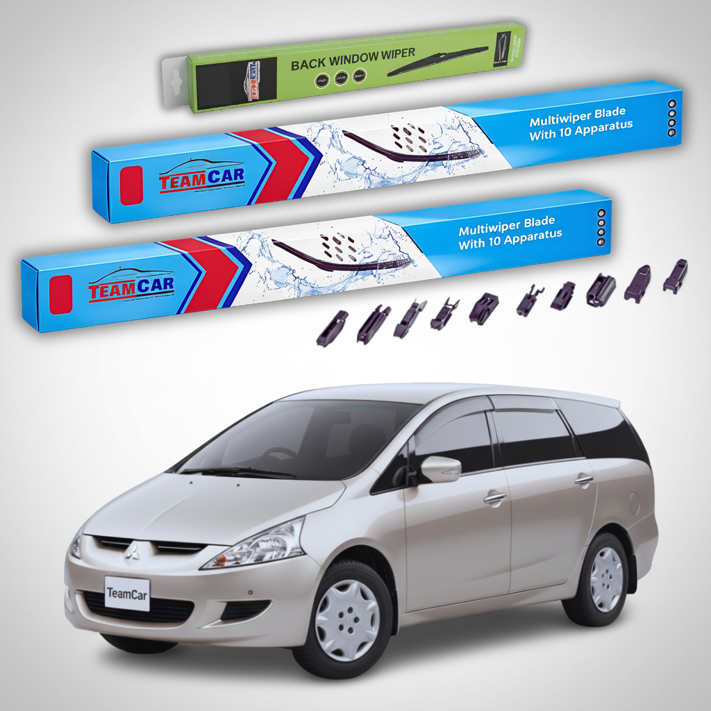 Stergatoare TeamCar pentru Mitsubishi Grandis Facelift MPV (NA_W) 2008-2010 - Set Fata si Spate Flat Premium