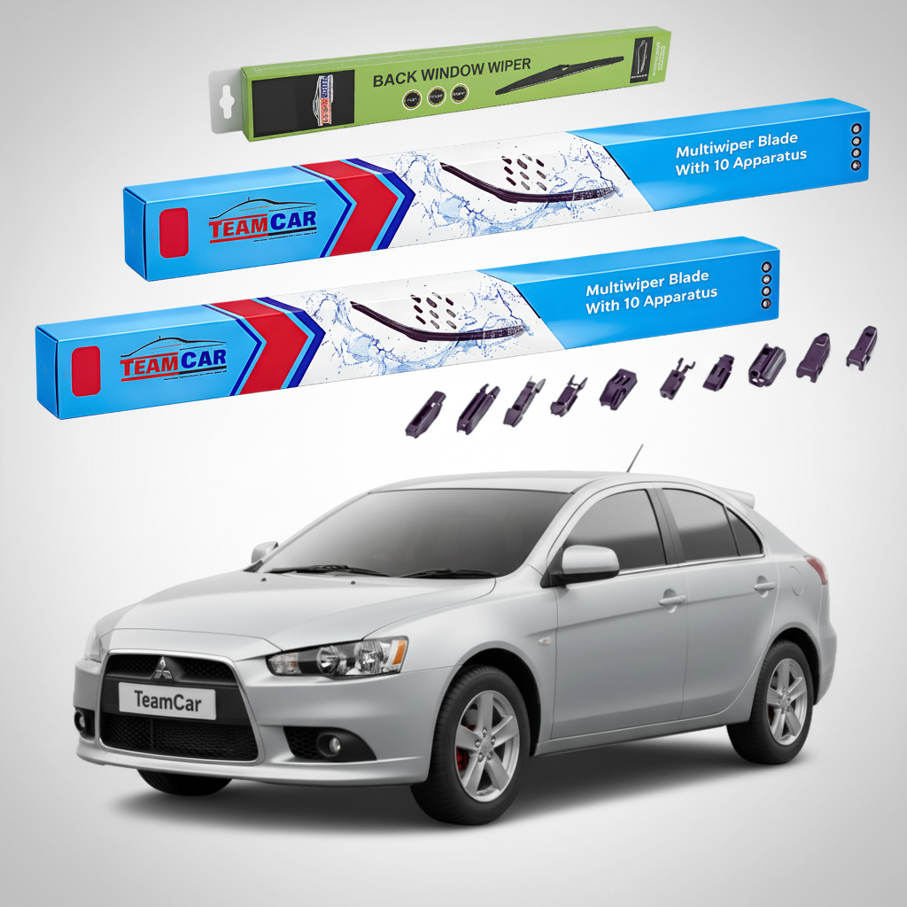 Ștergătoare TeamCar® pentru Mitsubishi Lancer Sportback (CX_A) 2008+ – Set Față și Spate Flat Premium
