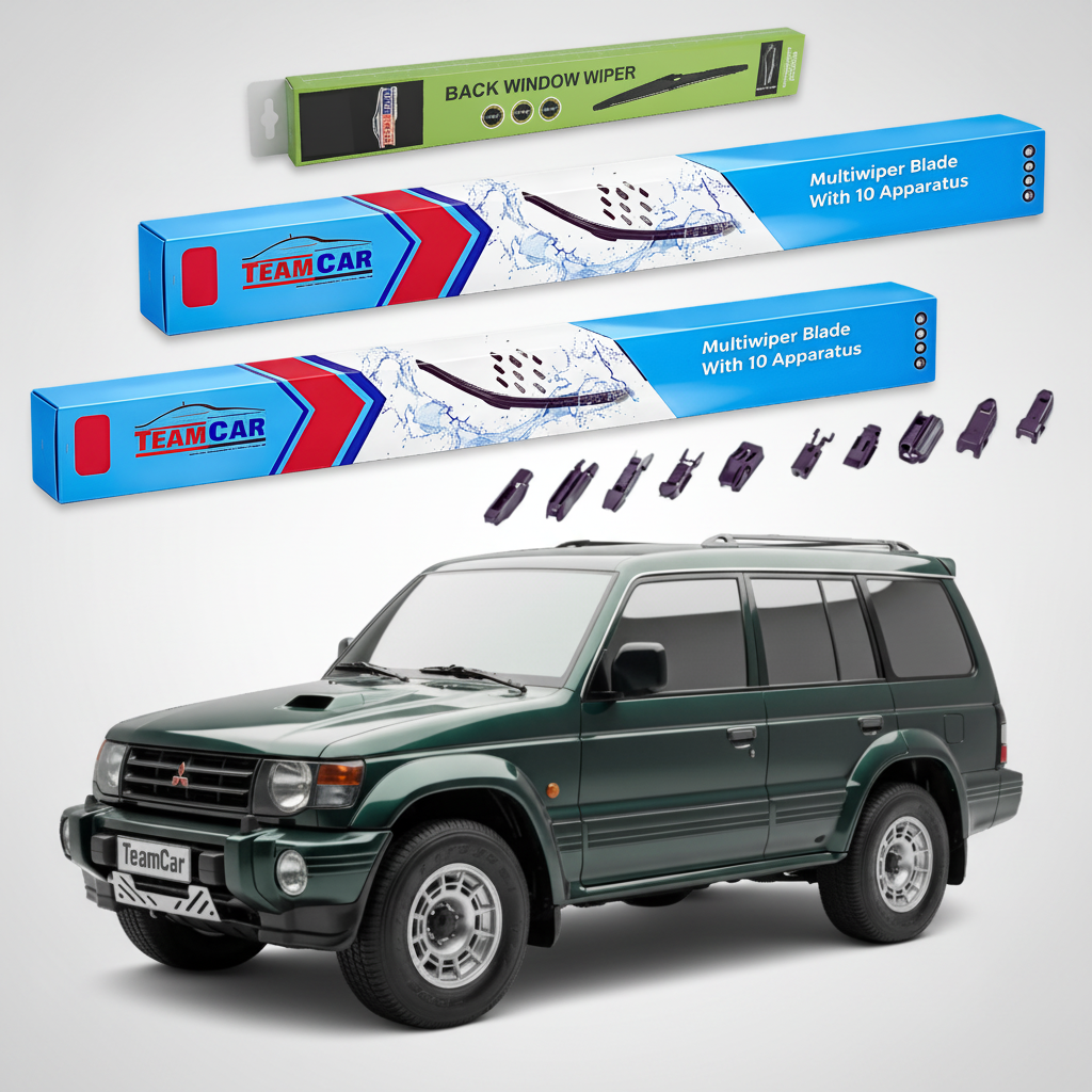 Ștergătoare TeamCar® pentru Mitsubishi Montero / Pajero II 1990–2000 – Set Față și Spate Flat Premium