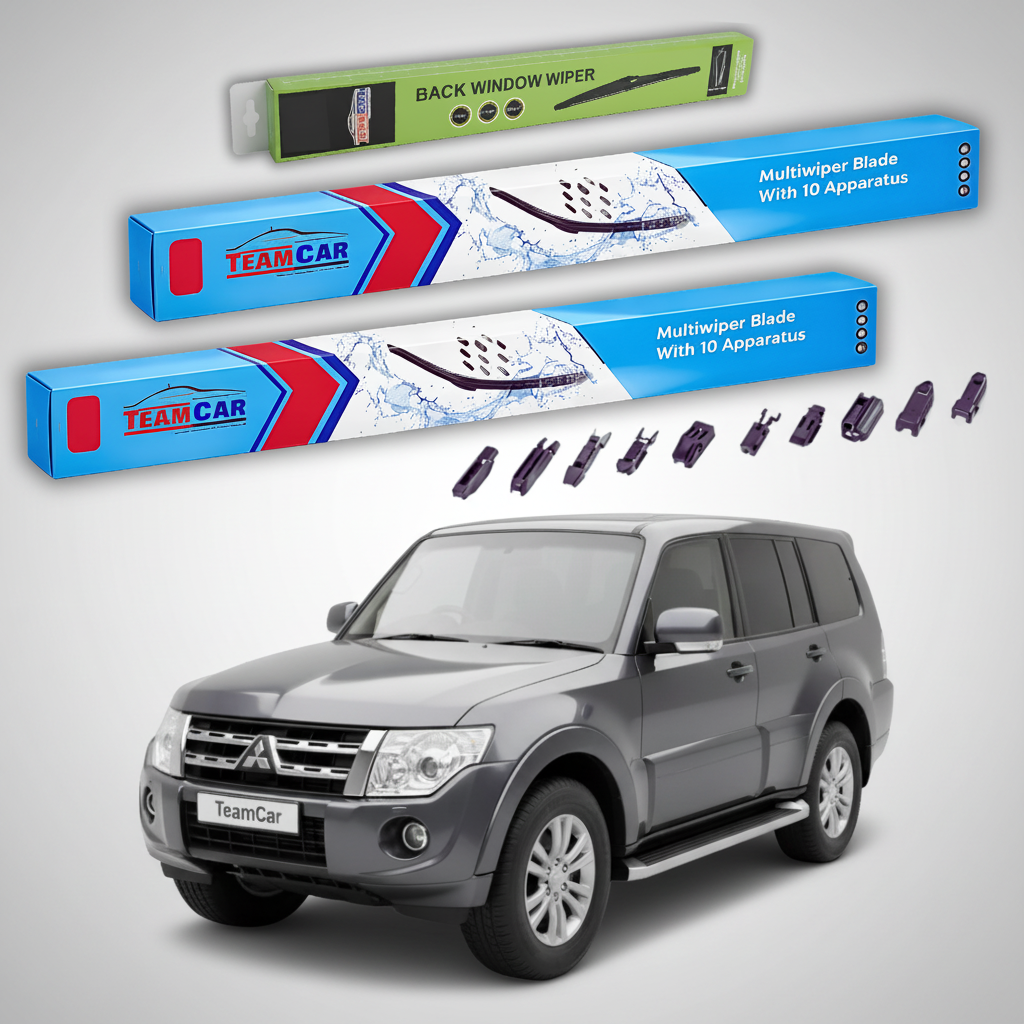 Ștergătoare TeamCar® pentru Mitsubishi Montero / Pajero IV Facelift 2009–2021 – Set Față și Spate Flat Premium