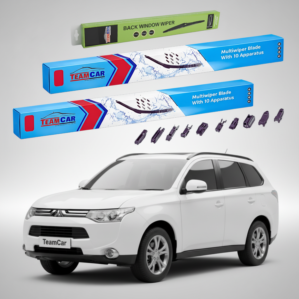 Ștergătoare TeamCar® pentru Mitsubishi Outlander II (CW_W) 2007–2012 – Set Față și Spate Flat Premium