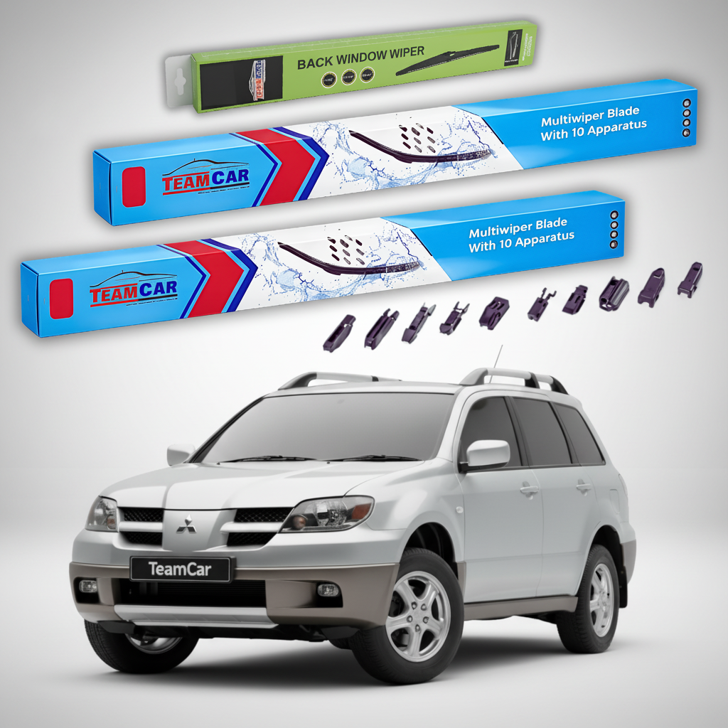 Ștergătoare TeamCar® pentru Mitsubishi Outlander I (CU_W) 2003–2007 – Set Față și Spate Flat Premium