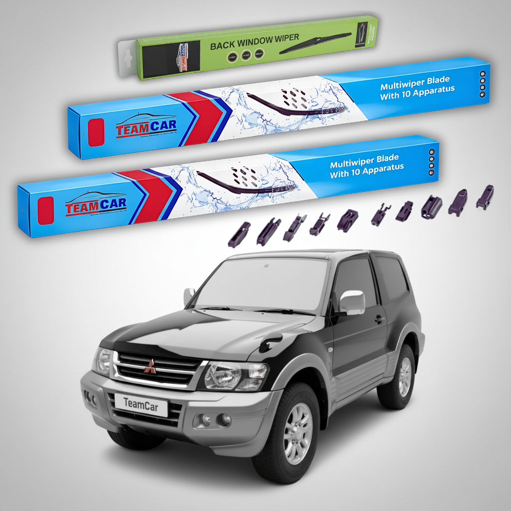 Ștergătoare TeamCar® pentru Mitsubishi Pajero III (V6_W, V7_W) 2000–2007 – Set Față și Spate Flat Premium