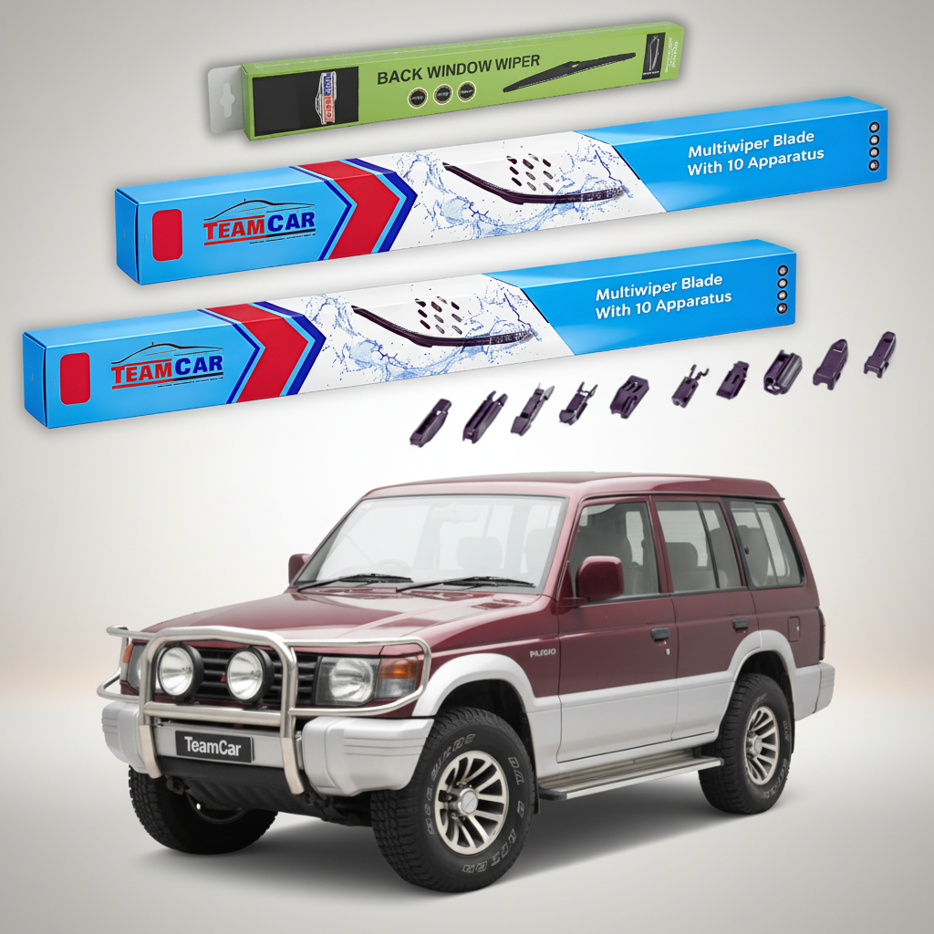 Ștergătoare TeamCar® pentru Mitsubishi Pajero II (V2_W, V3_W, V4_W) 1990–2000 – Set Față și Spate Flat Premium