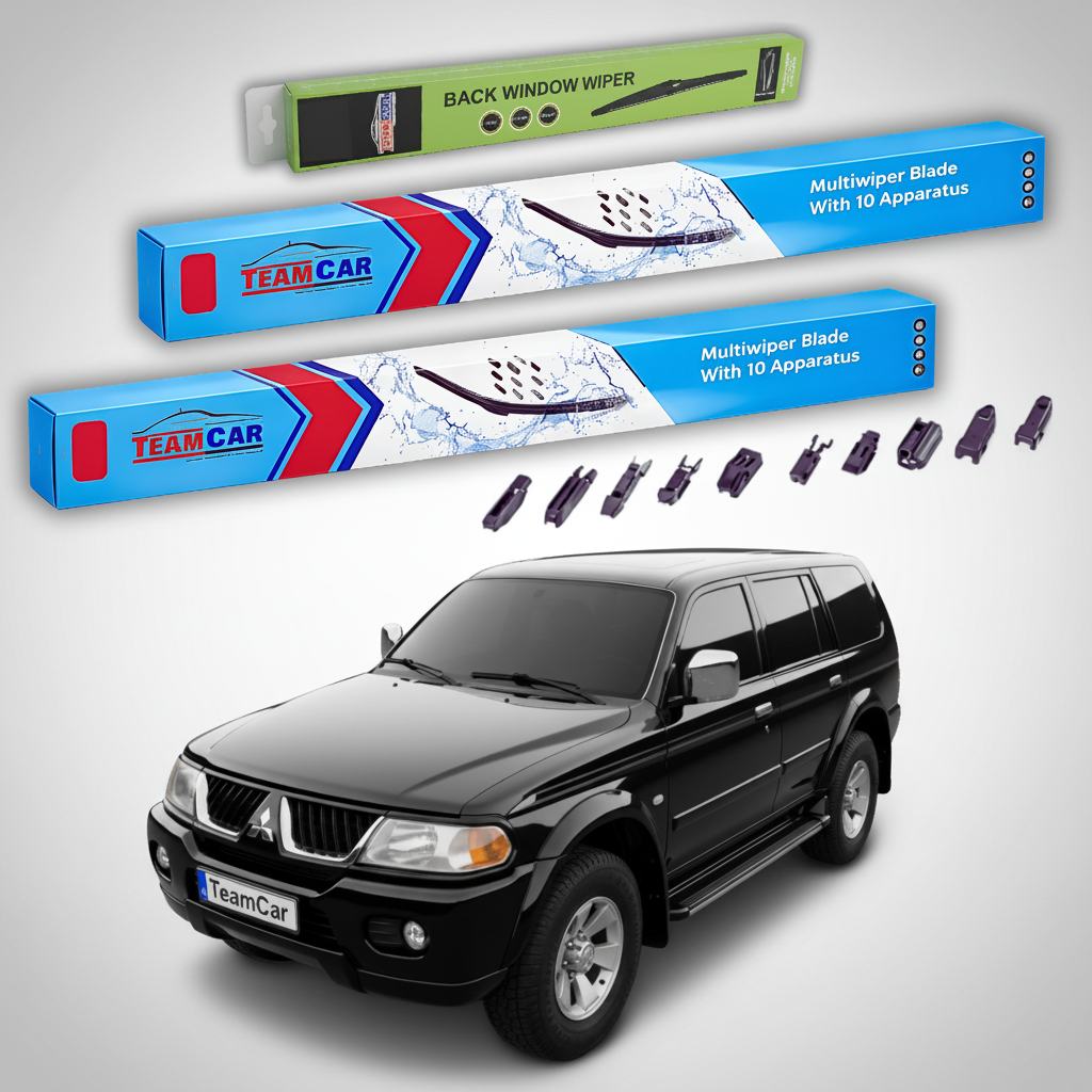 Ștergătoare TeamCar® pentru Mitsubishi Pajero Sport I (K90/K94/K96) 1996–2009 – Set Față și Spate Flat Premium