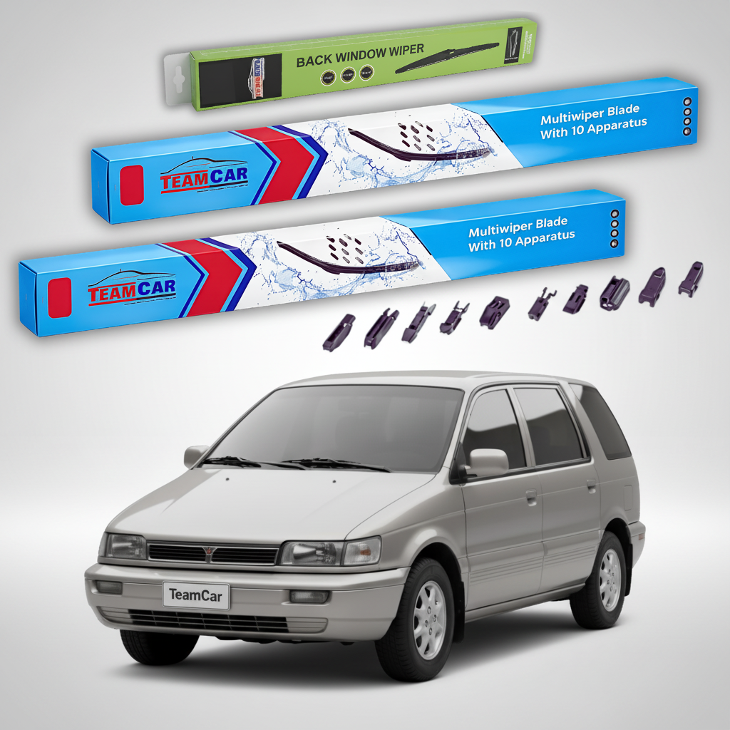 Ștergătoare TeamCar® pentru Mitsubishi Santamo MPV 1999–2004 – Set Față și Spate Flat Premium