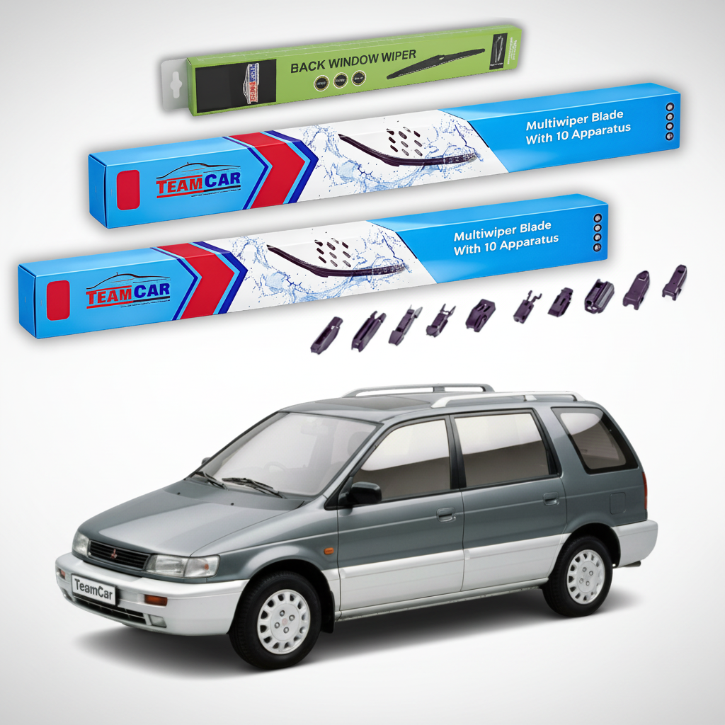 Ștergătoare TeamCar® pentru Mitsubishi Space Wagon II (N3_W, N4_W) 1991–1998 – Set Față și Spate Flat Premium