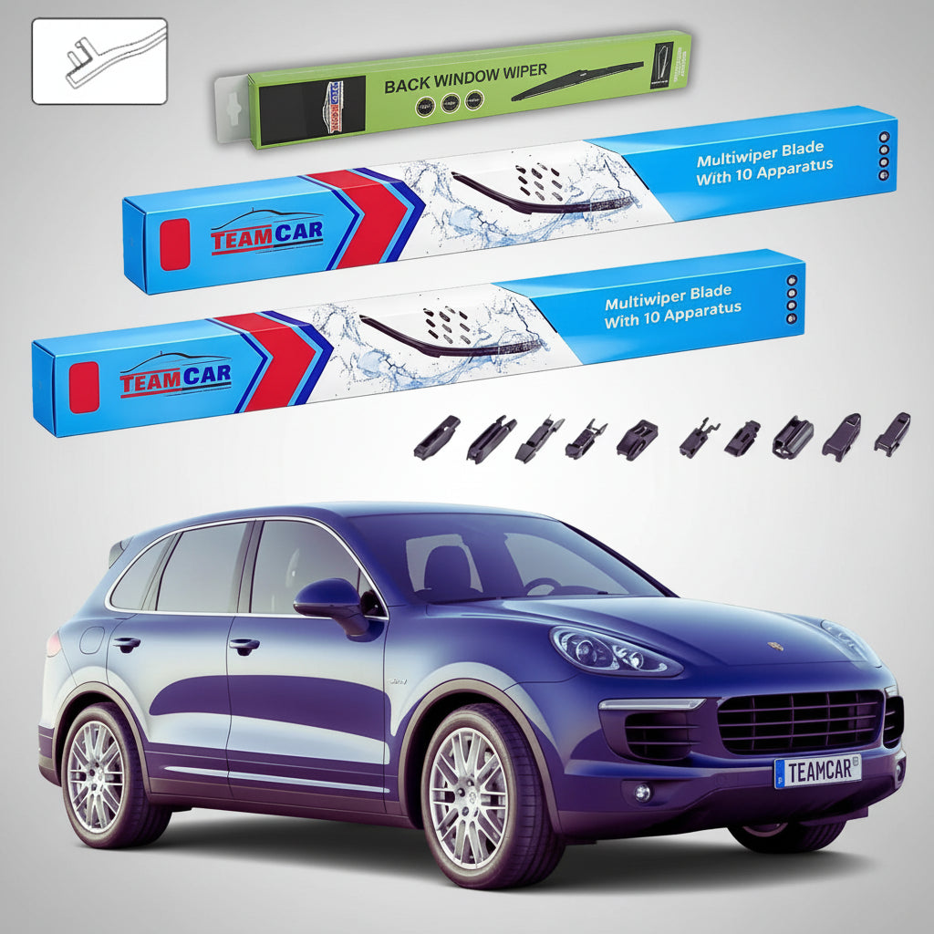 Ștergătoare Porsche Cayenne 958 2010-2018 | Set Față și Spate Flat – TeamCar®