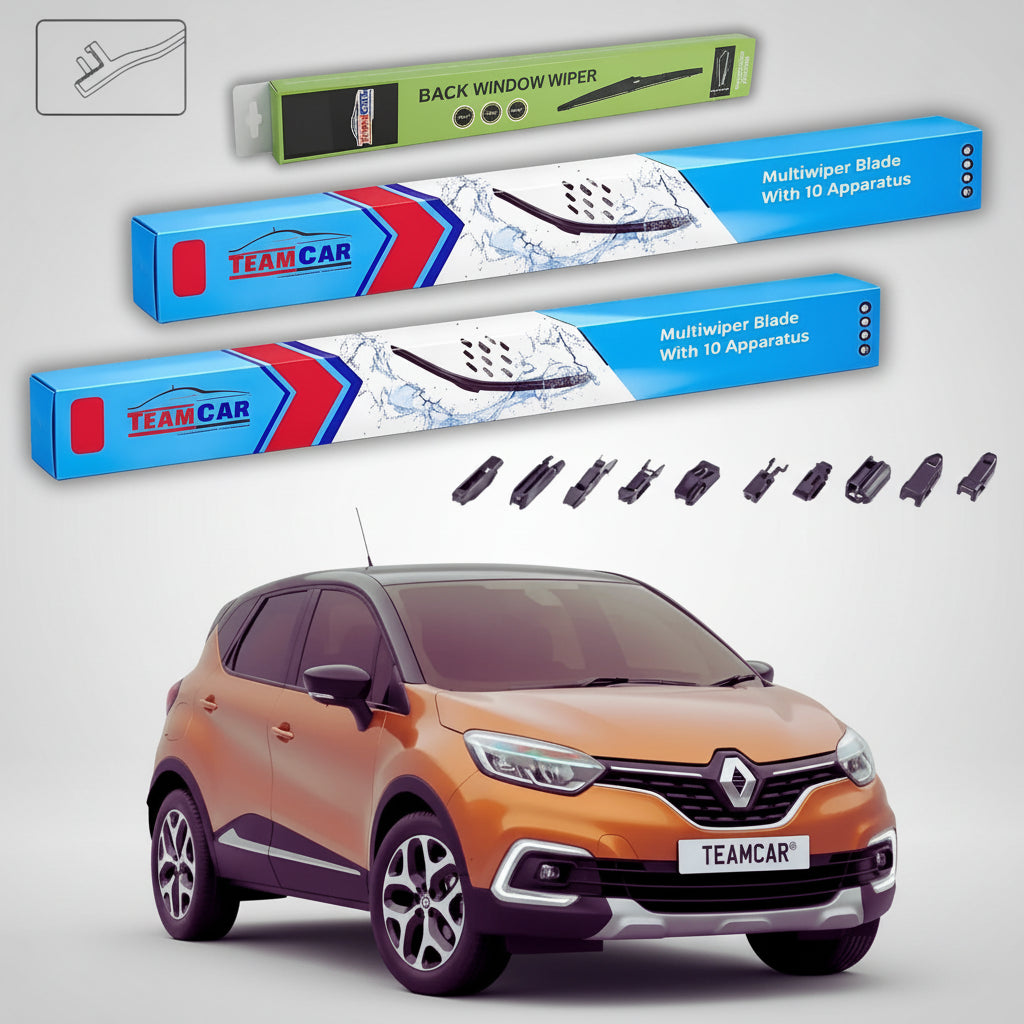 Ștergătoare Renault Captur I Facelift SUV 2016-2019 | Set Față și Spate Flat Premium – TeamCar®