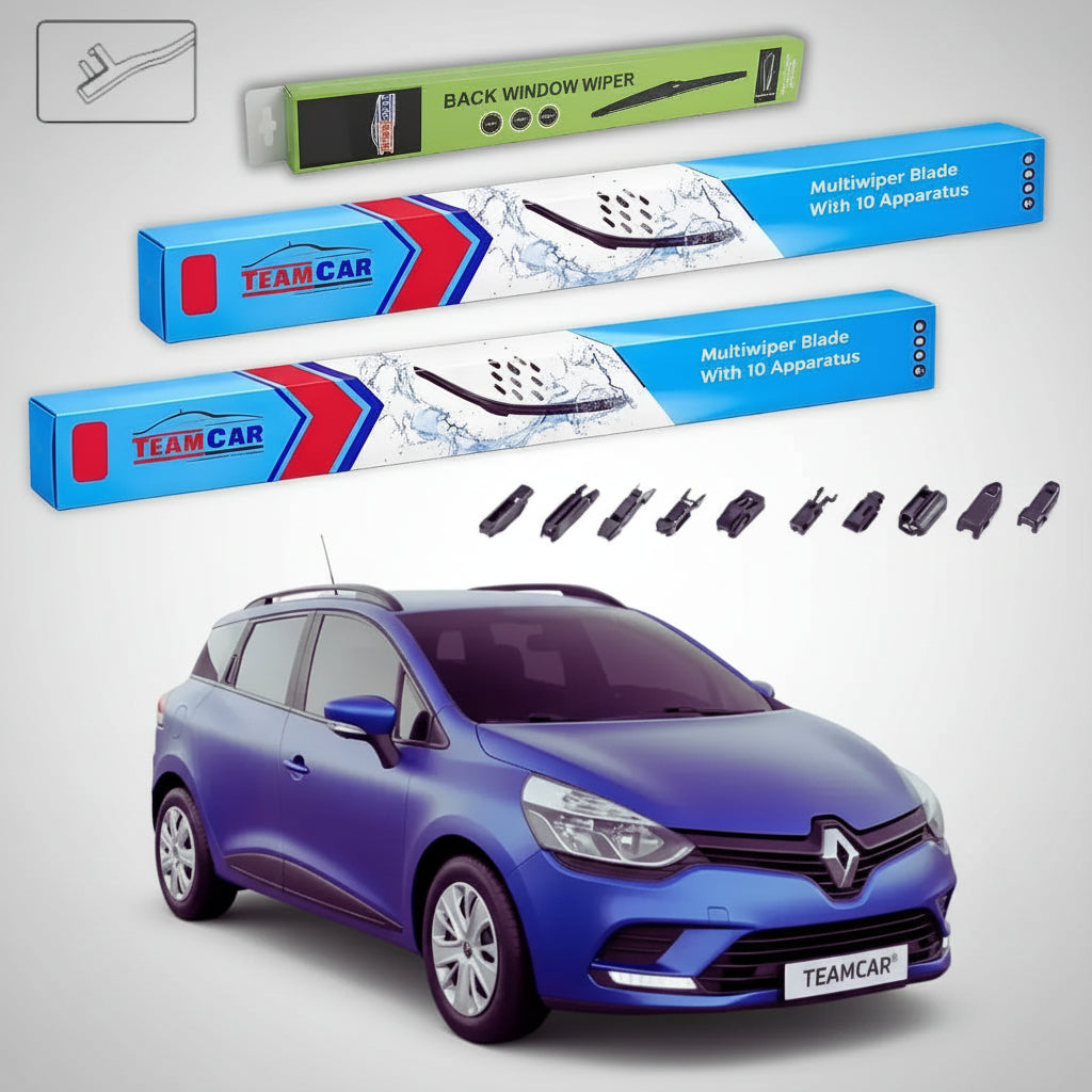 Ștergătoare Renault Clio IV Hatchback 2012-2021 | Set Față și Spate Flat Premium – TeamCar®