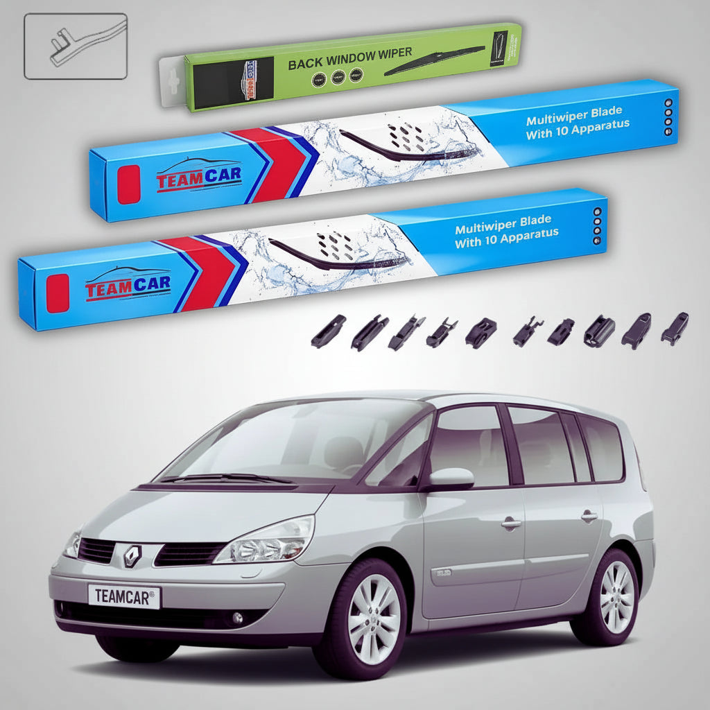 Ștergătoare Renault Espace IV MPV 2002-2015 | Set Față și Spate Flat Premium – TeamCar®