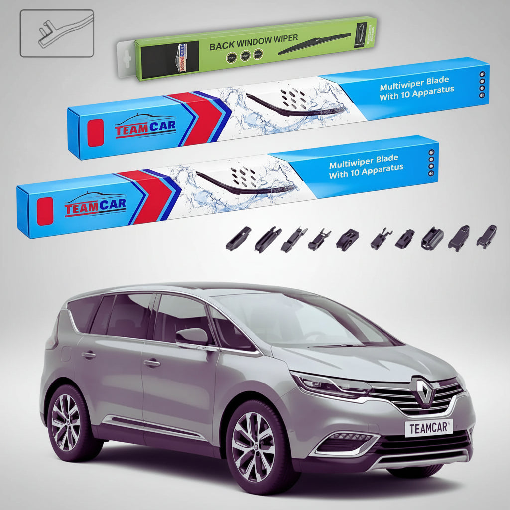 Ștergătoare Renault Espace V MPV 2015-2023 | Set Față și Spate Flat Premium – TeamCar®
