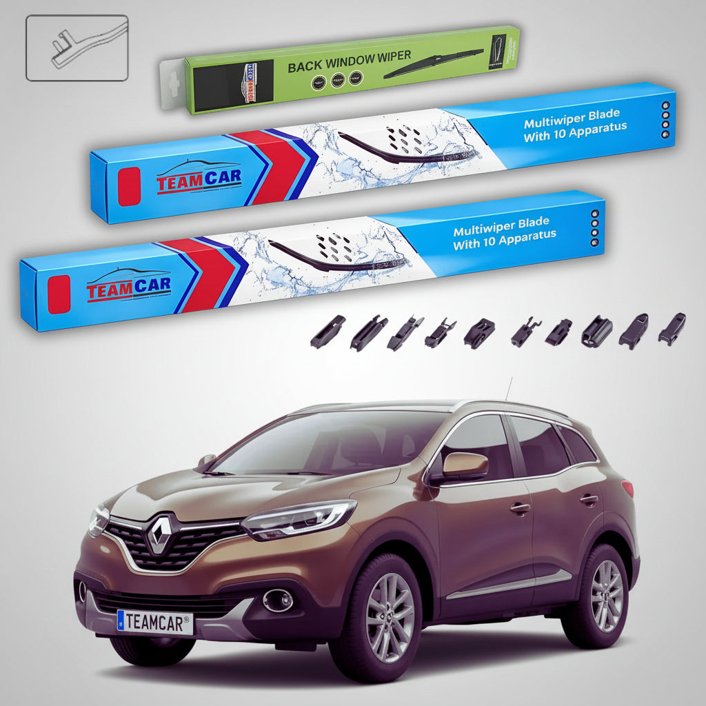 Ștergătoare Renault Kadjar I SUV 2015-2017 | Set Față și Spate Flat Premium – TeamCar®