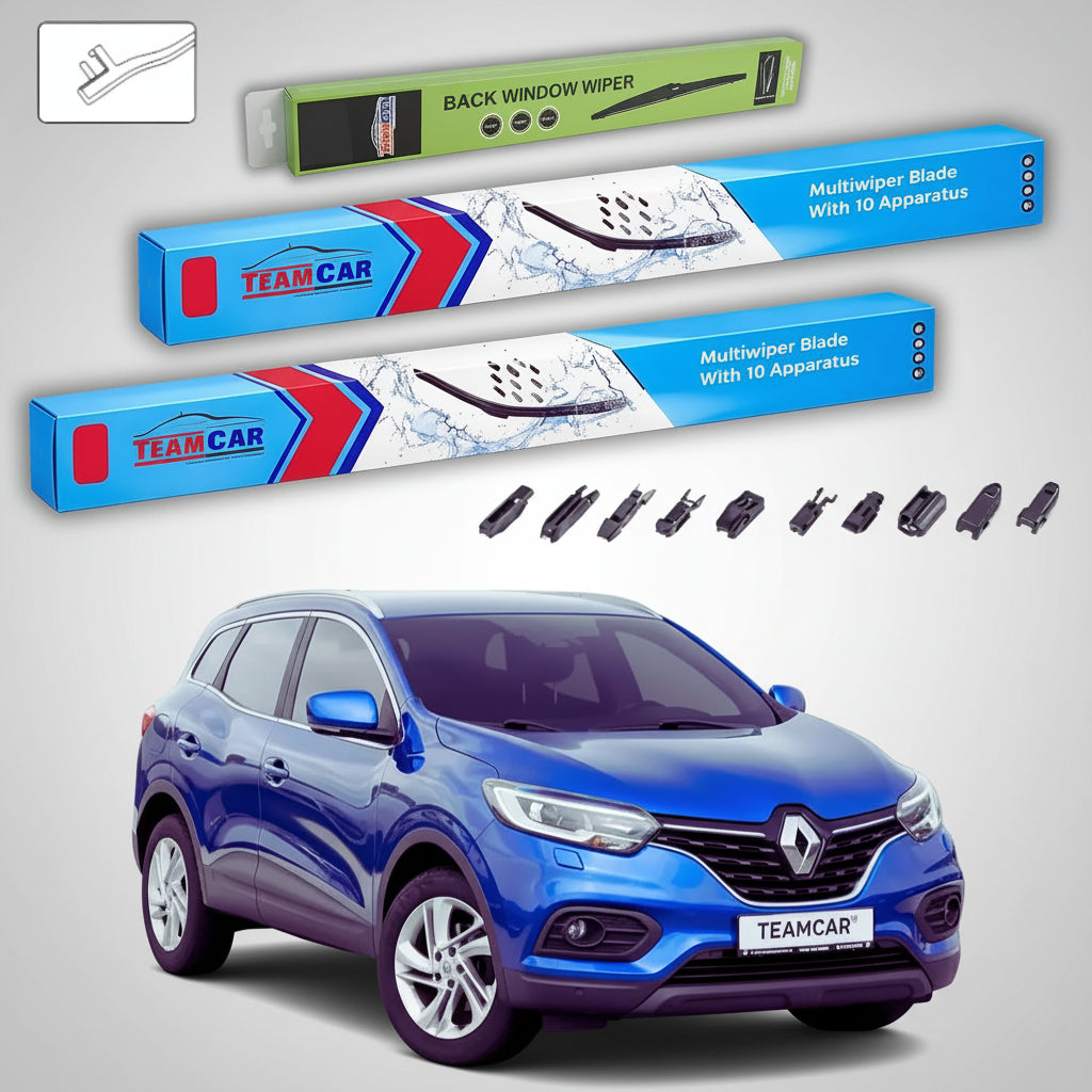 Ștergătoare Renault Kadjar I SUV 2017-2018 | Set Față și Spate Flat Premium – TeamCar®
