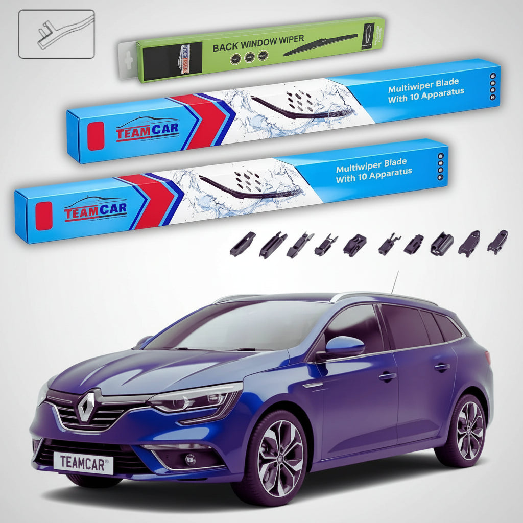 Ștergătoare Renault Megane IV Grandtour Break 2015-2017 | Set Față și Spate Flat Premium – TeamCar®
