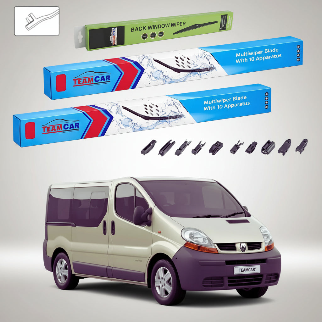 Ștergătoare Renault Trafic II Van 2001-2014 | Set Față și Spate Flat Premium – TeamCar®
