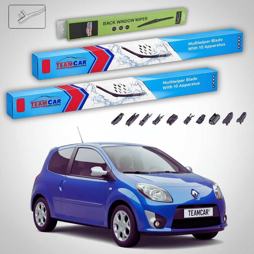 Ștergătoare Renault Twingo II Hatchback 2007-2015 | Set Față și Spate Flat Premium – TeamCar®