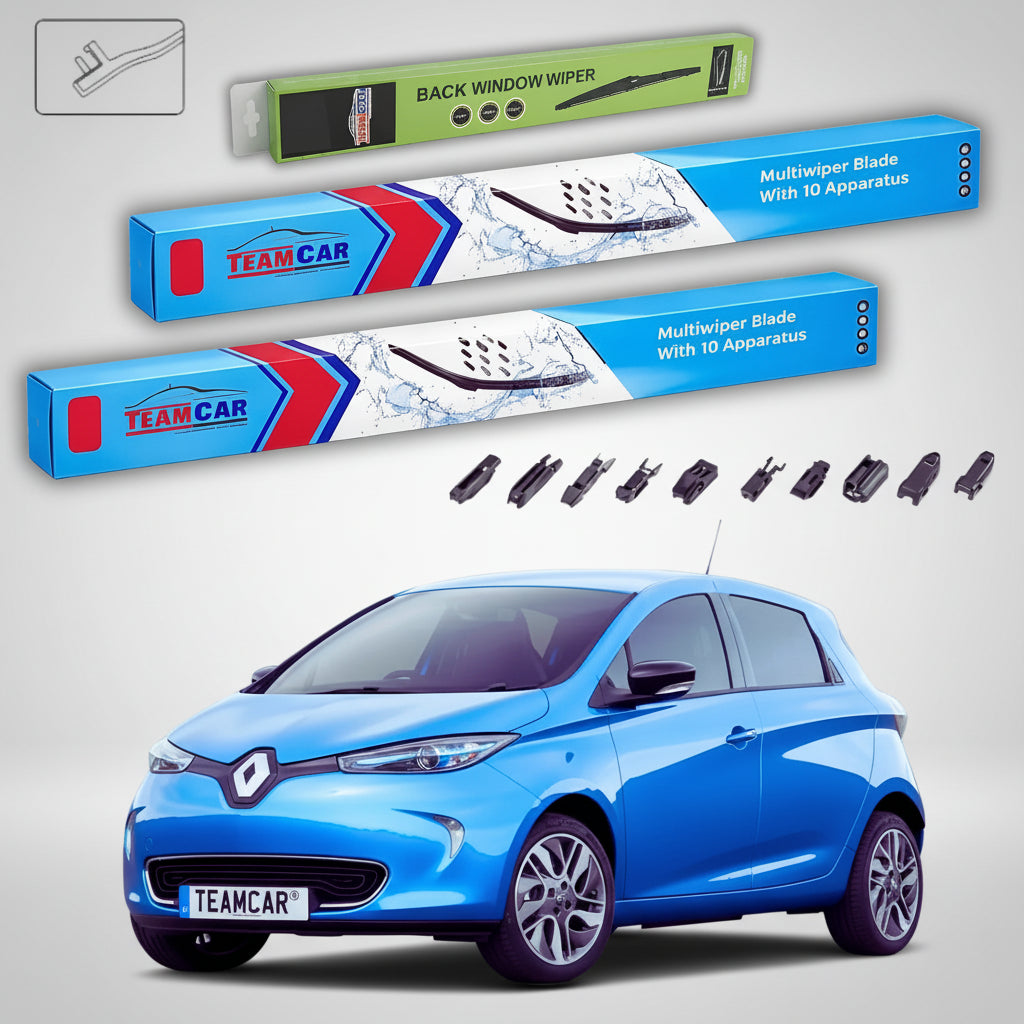 Ștergătoare Renault Zoe Hatchback 2013-prezent | Set Față și Spate Flat Premium – TeamCar®