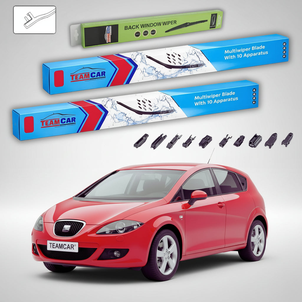 Ablaktörlők Seat Leon 1P1 2005-2009 | Első és hátsó ablaktörlő lapos szett – TeamCar®