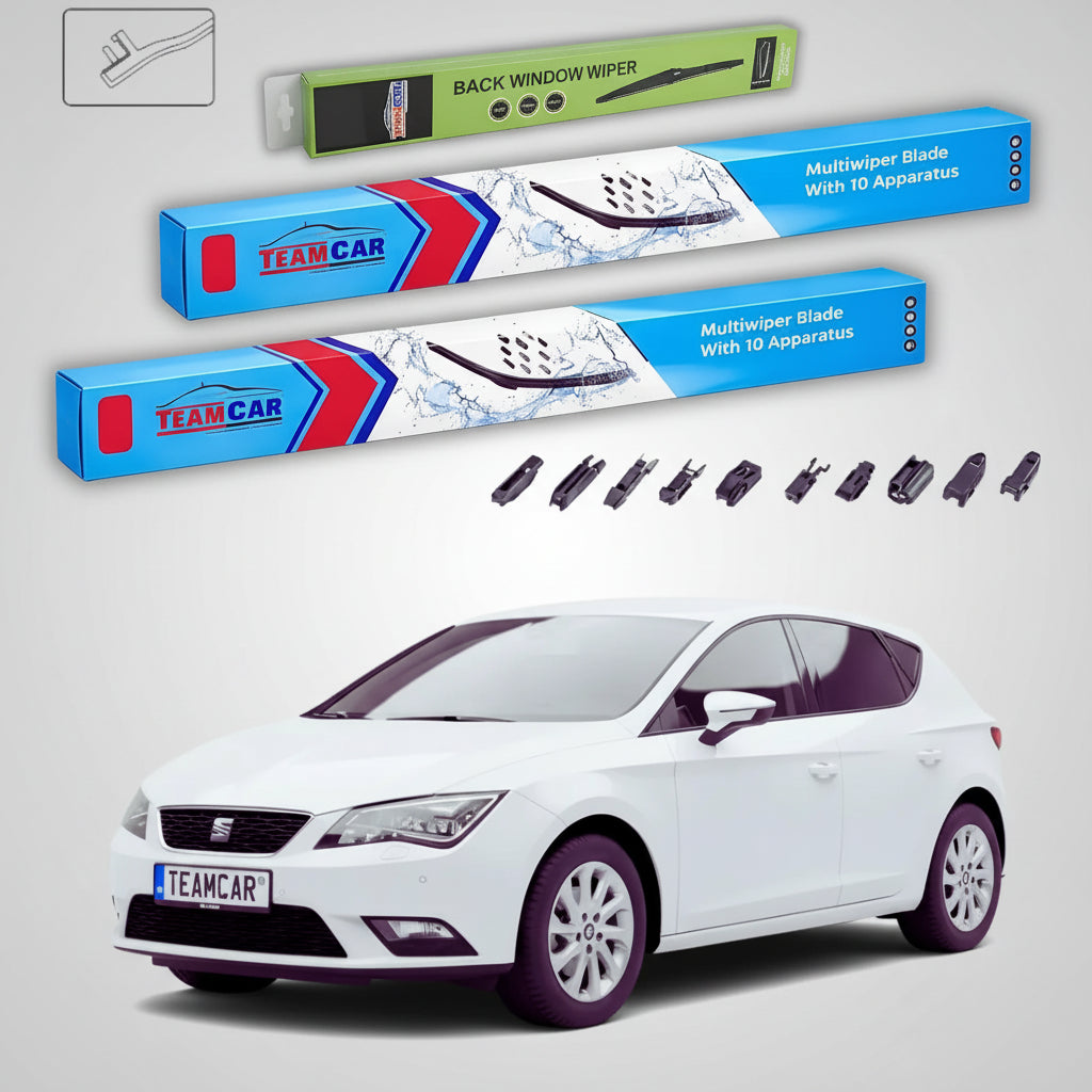 Ștergătoare Seat Leon 5F1 2013-prezent | Set Față și Spate Flat – TeamCar®