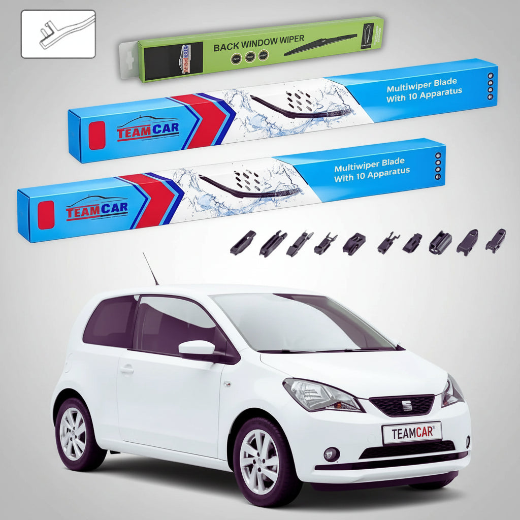 Ștergătoare Seat Mii KF1 2011-2019 | Set Față și Spate Flat – TeamCar®