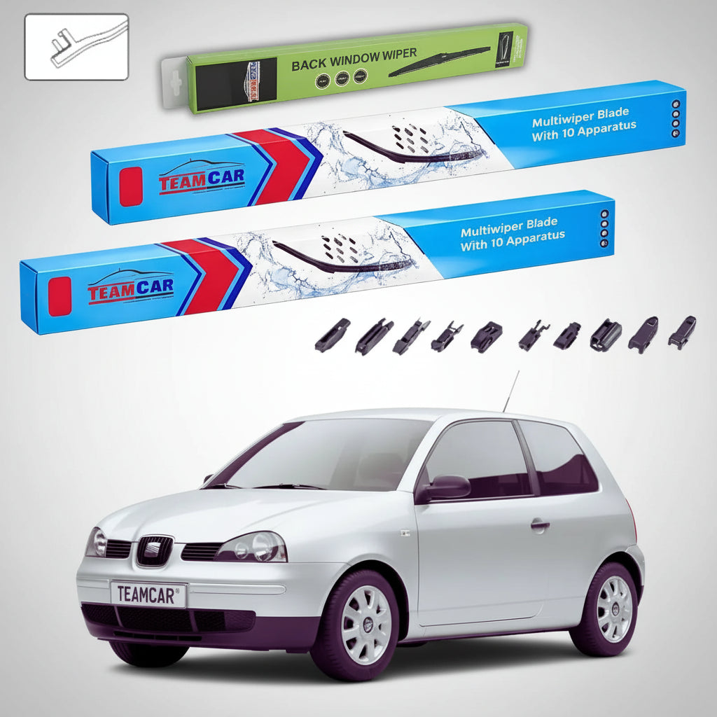 Ablaktörlők Seat Arosa 6H 1999-2004 | Első és hátsó ablaktörlő lapos szett – TeamCar®