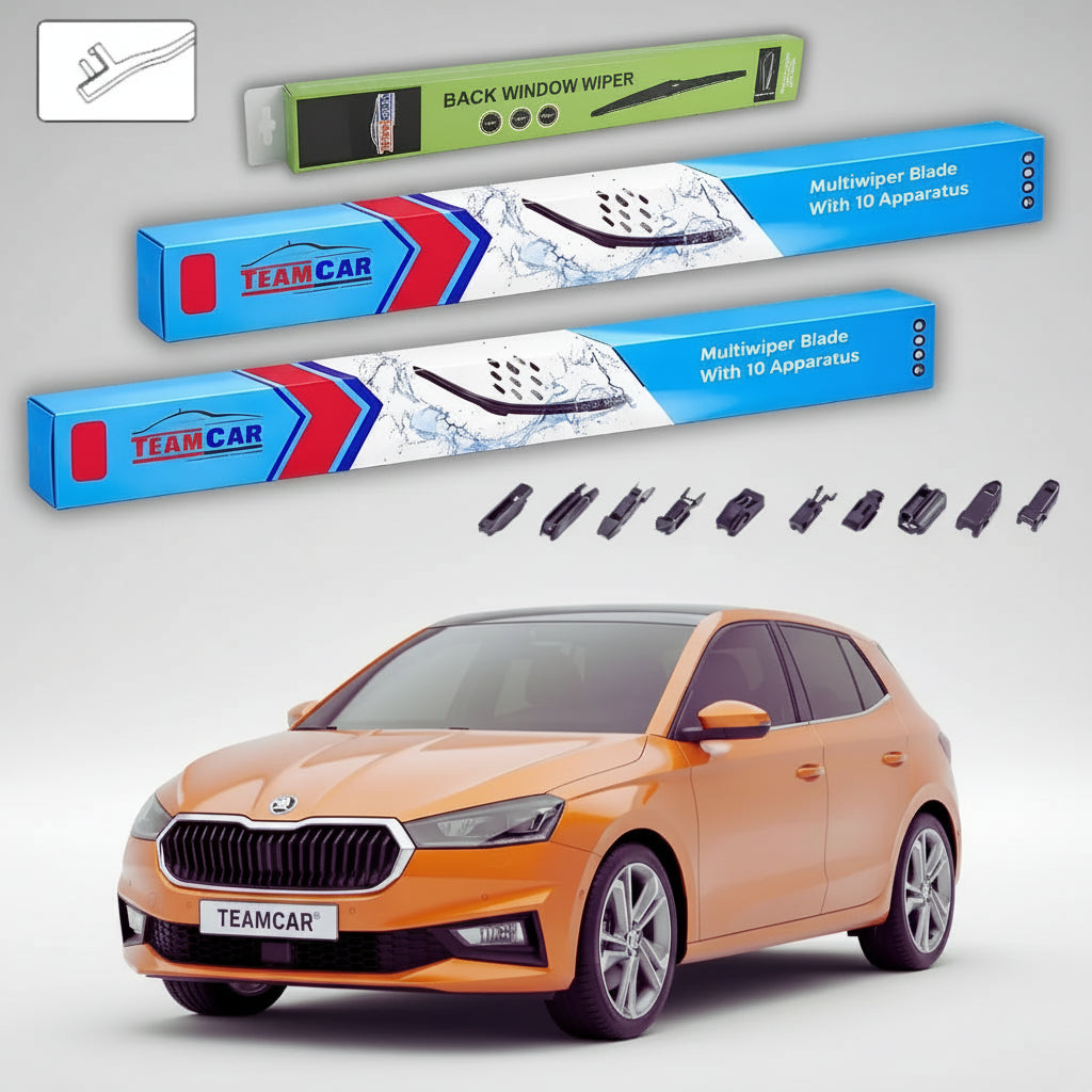 Skoda Fabia IV PJ3 ablaktörlők 2021-től napjainkig | Első+Hátsó ablaktörlő lapos univerzális készlet – TeamCar®