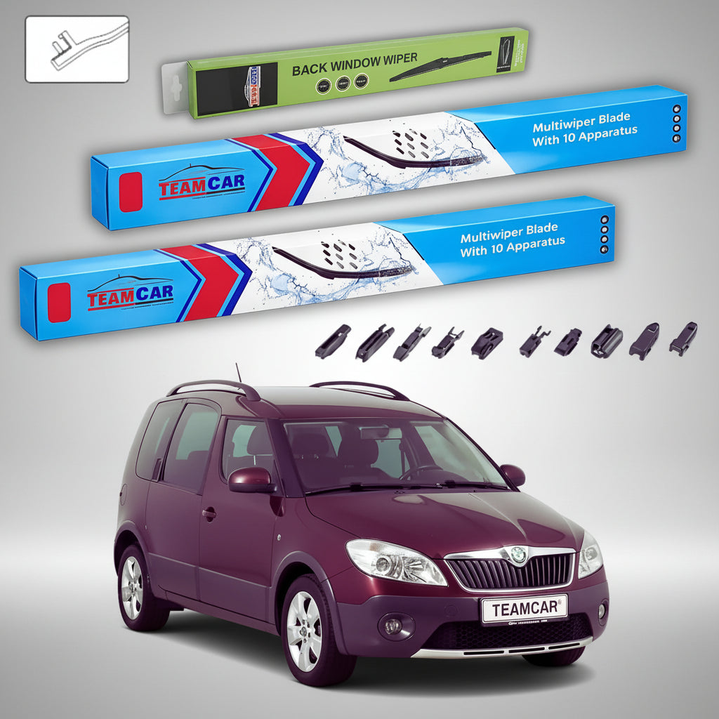 Ablaktörlők Skoda Roomster 5J 2013-2015 | Első és hátsó ablaktörlő lapáttal – TeamCar®