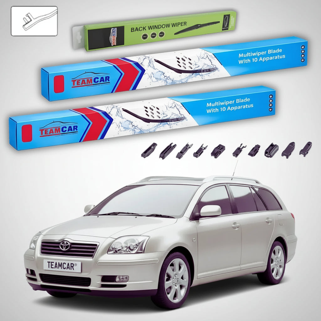 Ștergătoare Toyota Avensis T25 Estate 2003-2008 | Set Față și Spate Flat Premium – TeamCar®
