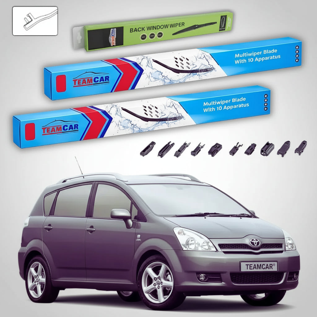 Ștergătoare Toyota Avensis Verso M2 MPV 2001-2009 | Set Față și Spate Flat Premium – TeamCar®