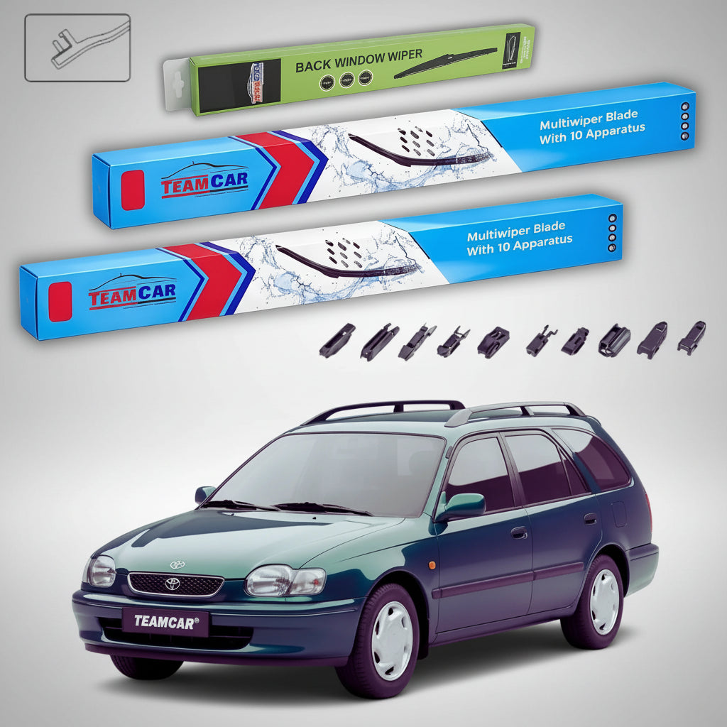 Ștergătoare Toyota Corolla E11 Estate 1997-2001 | Set Față și Spate Flat Premium – TeamCar®