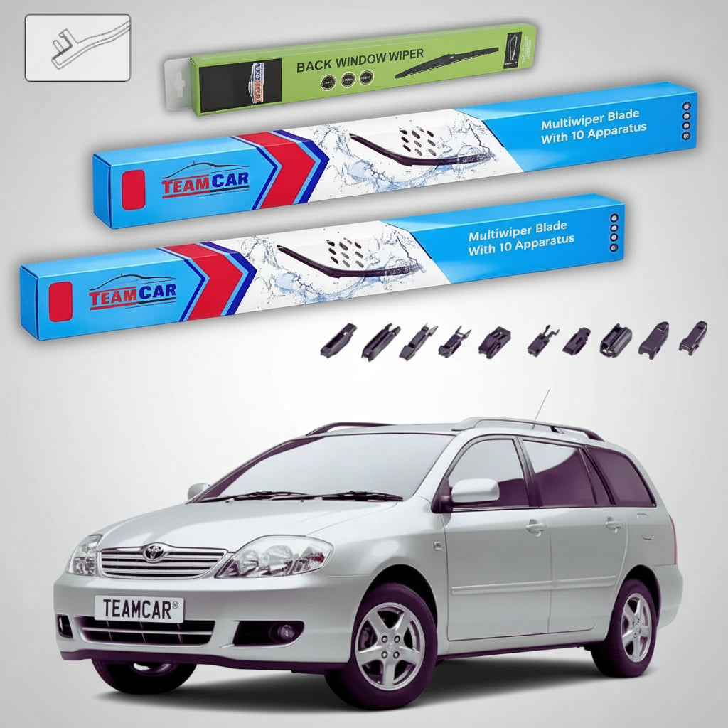 Ștergătoare Toyota Corolla E12 Estate 2001-2008 | Set Față și Spate Flat Premium – TeamCar®