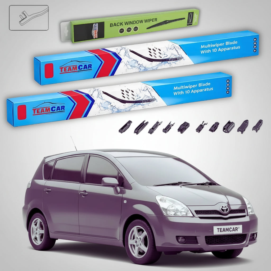 Ștergătoare Toyota Corolla Verso AR10 2004-2009 | Set Față și Spate Flat Premium – TeamCar®