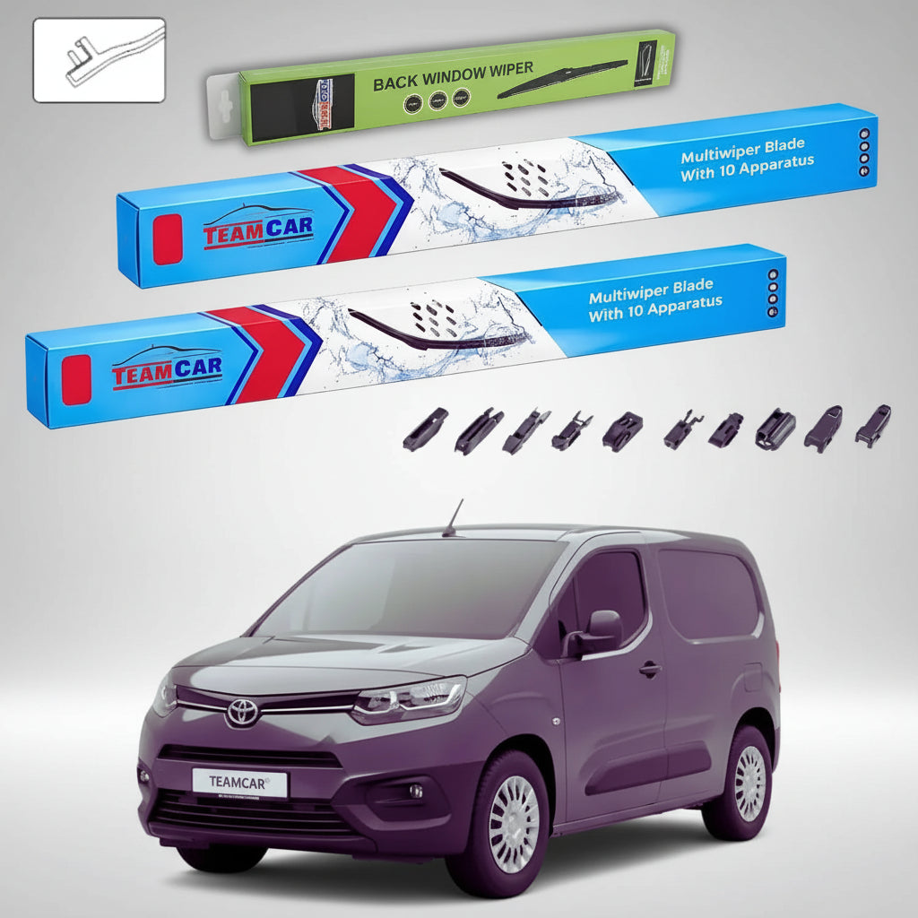 Ștergătoare Toyota Proace City Van 2-Door 2019-prezent | Set Față și Spate Flat Premium – TeamCar®