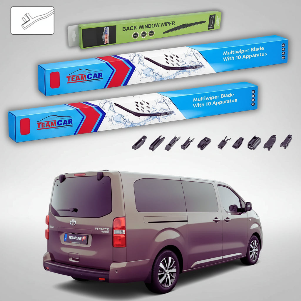 Ștergătoare Toyota Proace II Van 1-Door 2016-prezent | Set Față și Spate Flat Premium – TeamCar®
