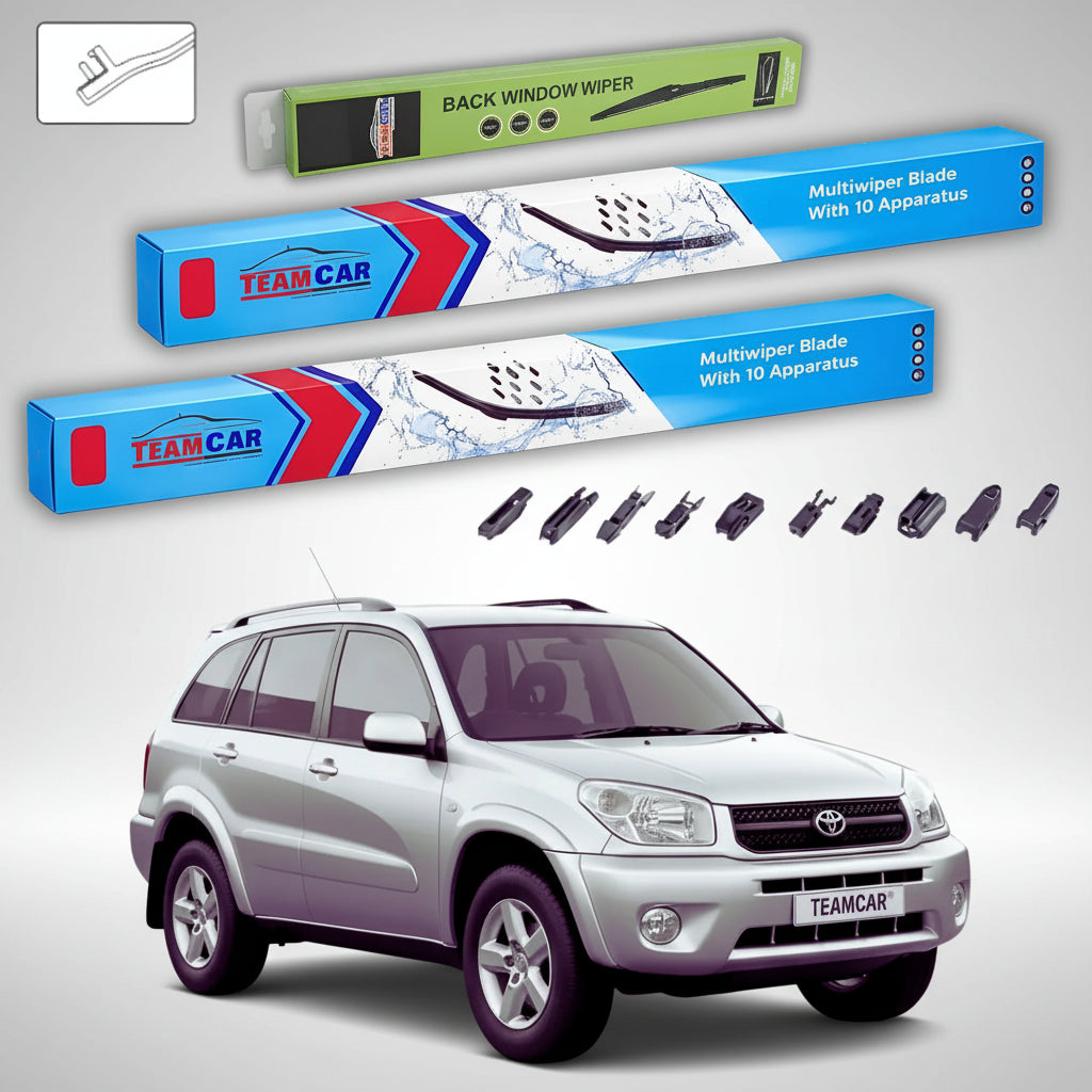 Ștergătoare Toyota RAV4 A2 XA20 2000-2006 | Set Față și Spate Flat Premium – TeamCar®
