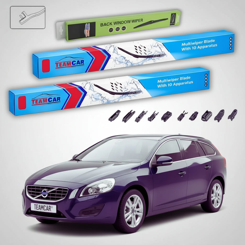 Ștergătoare Volvo V60 I 2010-2015 | Set Față și Spate Flat – TeamCar®