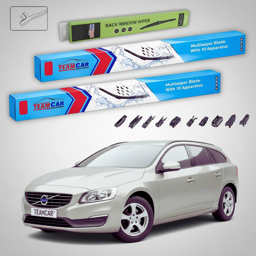Ștergătoare Volvo V60 I Facelift 2015-2018 | Set Față și Spate Flat – TeamCar®