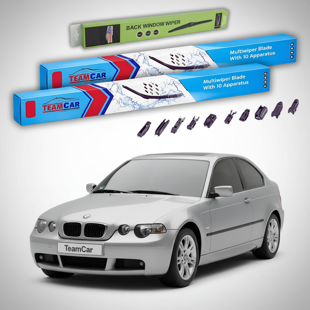 Ștergătoare TeamCar® pentru BMW Seria 3 Compact (E46) 2001–2005 – Set Față și Spate Flat Premium