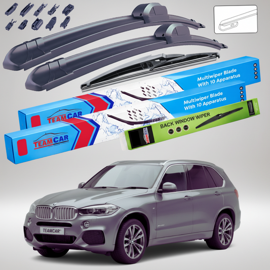 Covorase auto tip tavita dedicate pentru Ștergătoare BMW X5 E70 (2011-2013) | Set Complet – TeamCar® - cauciuc antiderapant, usor de curatat