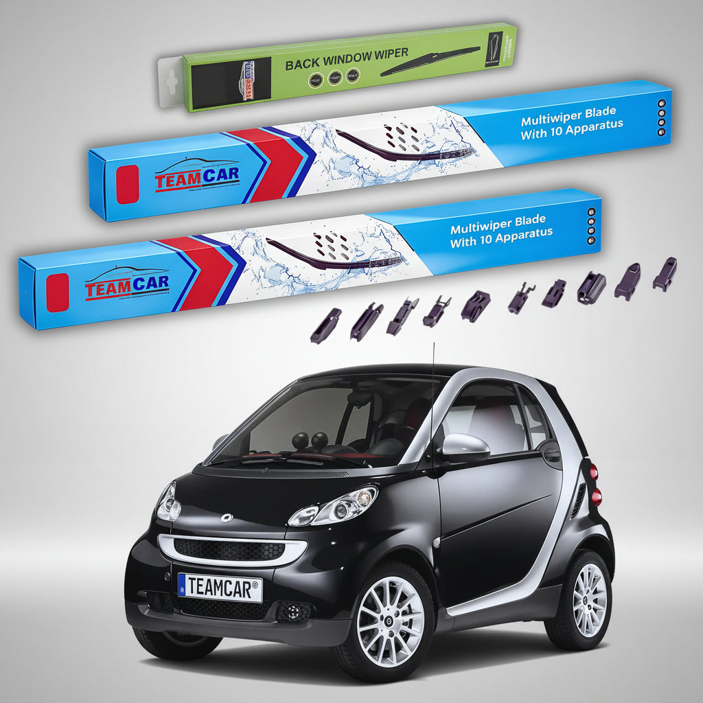 Ștergătoare Smart Fortwo Coupé 451 2007-2015 | Set Față și Spate Flat Premium – TeamCar®