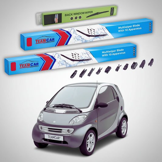 Ștergătoare Smart Fortwo Coupe 450 2004-2007 | Set Față și Spate Flat Premium – TeamCar®