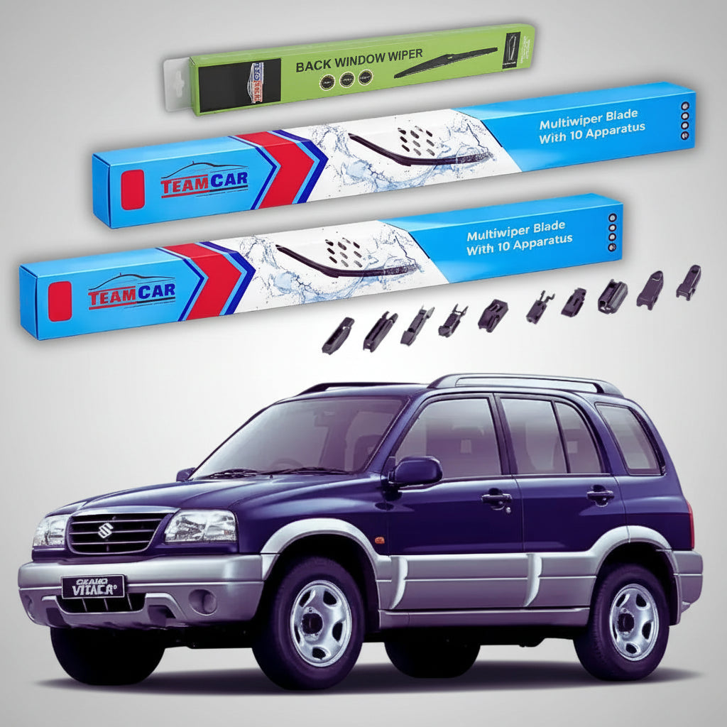 Ablaktörlők Suzuki Grand Vitara I FT 5 ajtós 1998-2005 | Prémium ablaktörlő szett első és hátsó, lapos kivitelben – TeamCar®