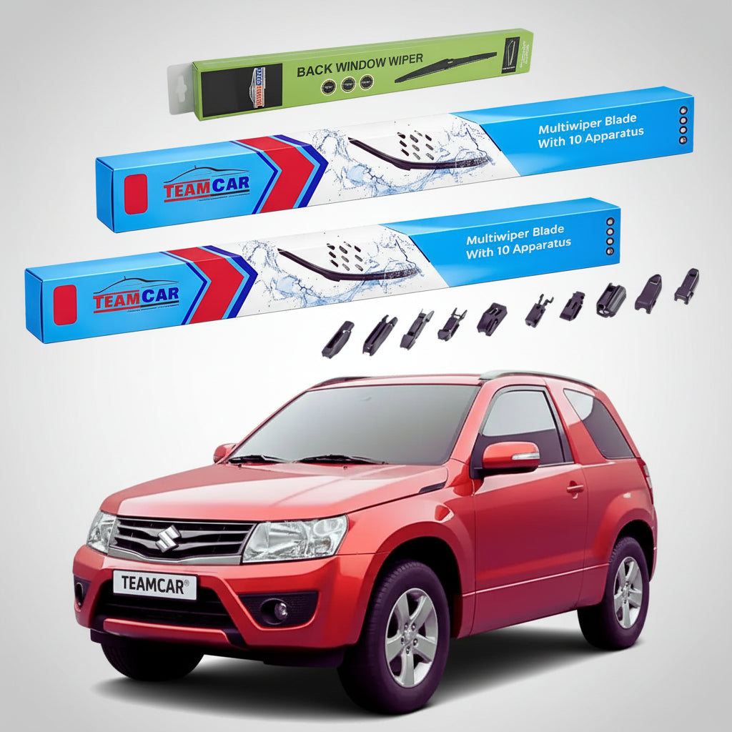 Ablaktörlők Suzuki Grand Vitara II JT 3 ajtós 2012-2015 | Prémium ablaktörlő szett első és hátsó, lapos kivitelben – TeamCar®