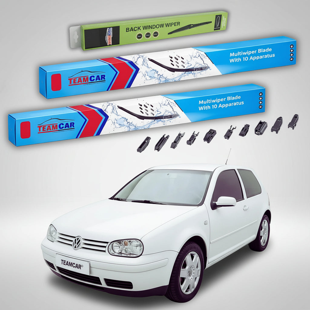 Ablaktörlők Volkswagen Golf 4 3 ajtós 1997-2002 | Prémium ablaktörlő szett első és hátsó, lapos kivitelben – TeamCar®