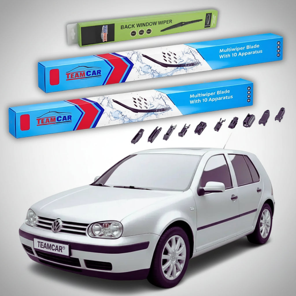 Ablaktörlők Volkswagen Golf 4 5 ajtós 1997-2002 | Prémium ablaktörlő szett első és hátsó, lapos kivitelben – TeamCar®