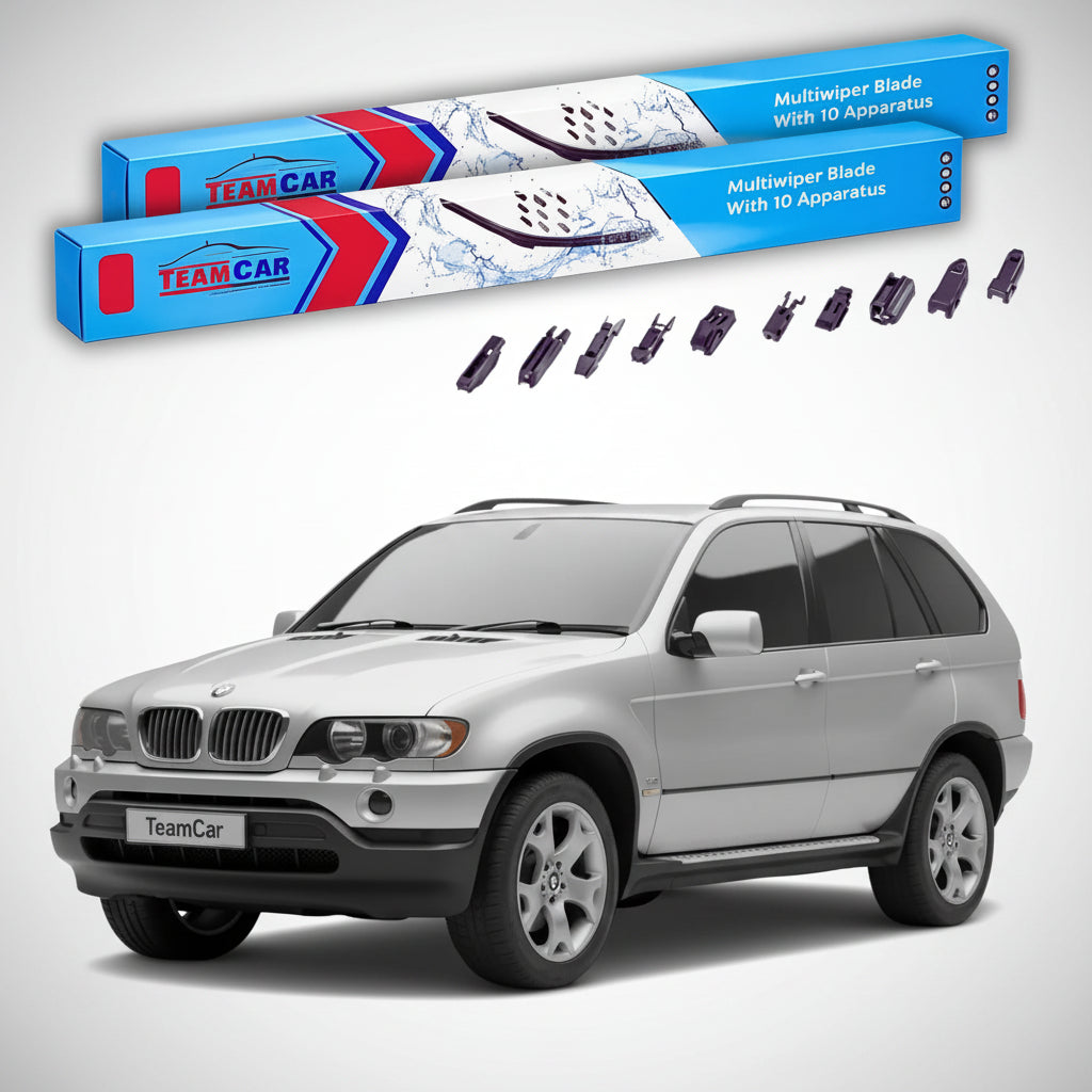 Ștergătoare TeamCar® pentru BMW X5 (E53) Facelift 2002–2006 – Set Față Flat Premium